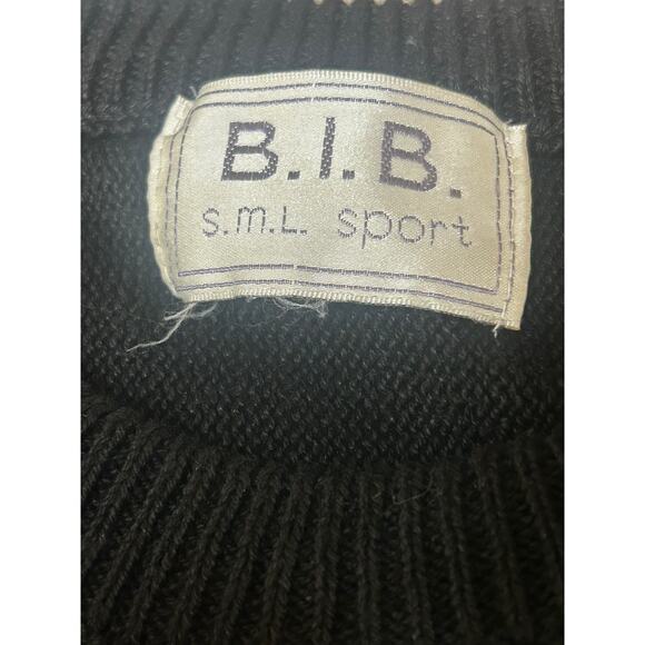 Vintage B.I.B S.M.L Sport Black Sweater Embroidered-Beaded Floral Design - Picture 6 of 14